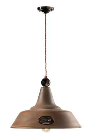 Commande En Gros Lampe suspendue en fer vieilli cortene céramique Lois Ferroluce