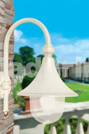 Lanterne murale en aluminium blanc pour jardin, fabriquée en Italie, Anusca Vente Flash
