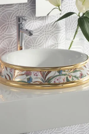 Lavabo semi-encastré en différentes finitions en Fire Clay Made in Italy - Erasmo Acheter Direct