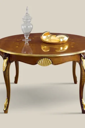 Table à manger ronde extensible 240 cm en bois Made in Italy - Baroque Satisfait Ou Remboursé