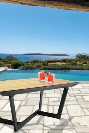 Prix Promo Table à rallonge 240 cm en aluminium avec plateau HPL - Righello