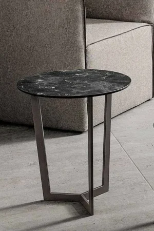 Table basse avec plateau rond en HPL laminé Made in Italy - Mina Expédié Aujourd'hui