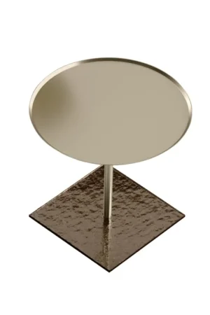 Table basse avec plateau rond en verre ou en métal Made in Italy - Anakin Petit Prix