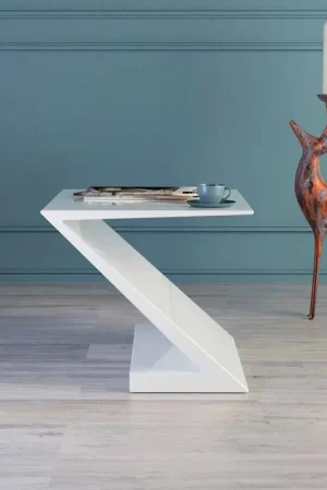 Table basse blanche de design moderne Zeta, faite en Italie Offre Exclusive