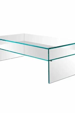 Petit Prix Table basse Bridge en verre extra-clair Made in Italy - Tifrana