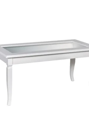 Prix Cassé Table basse de salon avec tableau d'affichage en verre Made in Italy - Demetra