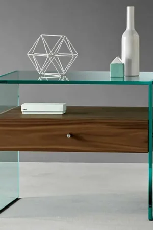 Table d'appoint design moderne en verre extraclair fabriqué en Italie - Segreto Petit Prix