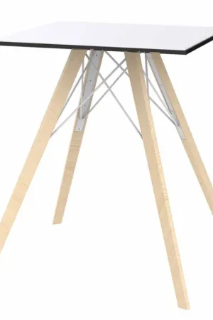 Nouveauté Table de Salle à Manger Carrée Design en Bois et Hpl, 4 Pièces - Bois Faz - Vondom