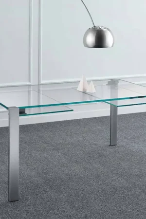 Expédition Rapide Table extensible à manger en verre extralight et métal Made in Italy - Sopot