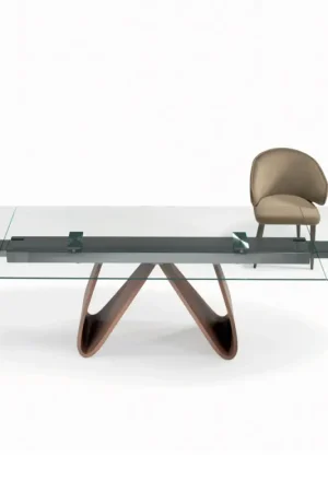 Promotion Table extensible avec plateau en verre fabriquée en Italie - Equatore