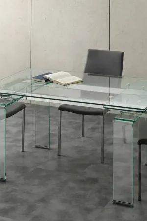 Offre Exclusive Table extensible avec plateau en verre trempé Lord