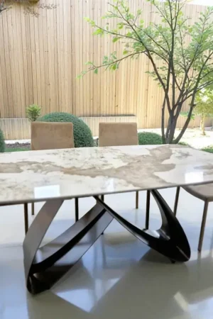 Table extensible de 180 à 260 cm en grès fritté finition Pandora - Orion Commande En Gros