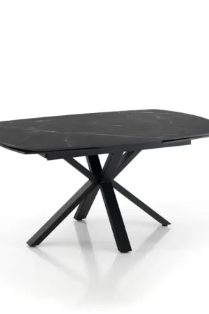 Nouvelle Collection Table extensible jusqu'à 210 cm en acier et céramique - Bavosa