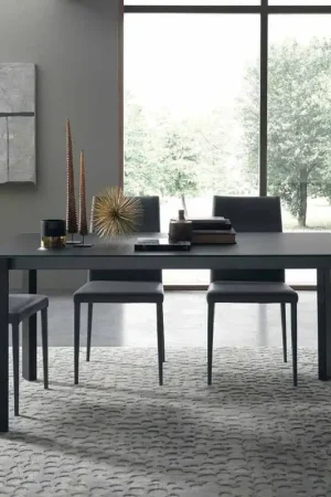 Offre Exclusive Table extensible jusqu'à 250 cm avec plateau en verre Made in Italy - Pitagora