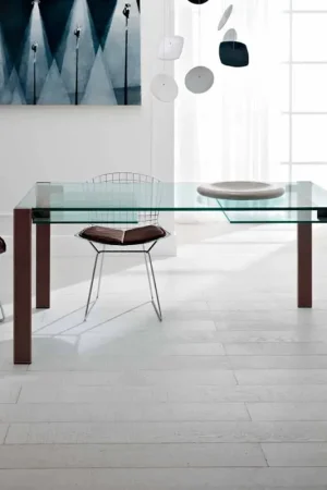 Paiement Sécurisé Table extensible jusqu'à 280 cm en verre transparent Made in Italy - Sopot