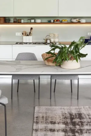 Expédition Rapide Table extensible jusqu'à 298 cm en céramique et métal Made in Italy - Tulip