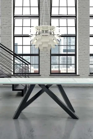 Prix Réduit Table à manger extensible jusqu'à 278 cm en verre fabriquée en Italie - Settimmio