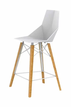 Acheter En Ligne Tabouret de cuisine design en bois et plastique de différentes couleurs - Faz Wood par Vondom
