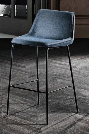 Tabouret moderne en métal coloré et tissu fabriqué en Italie - Marianet Acheter En Ligne