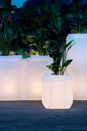 Petit Prix Vase lumineux en plastique pour extérieur ou intérieur, 3 tailles, 2 pièces - Gem by Myyour