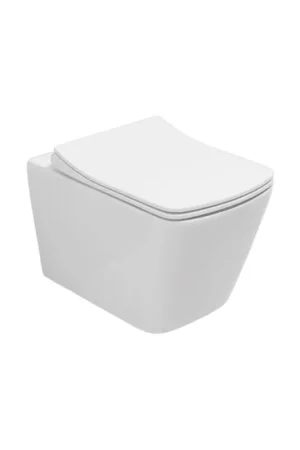 Prix Cassé WC suspendu avec abattant en céramique à fermeture ralentie, design moderne - Giunco