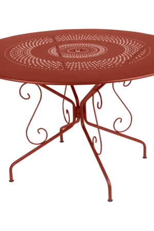Prix Bas FERMOBTable Ronde Ø117 cm Montmartre en Acier-Ocre Rouge