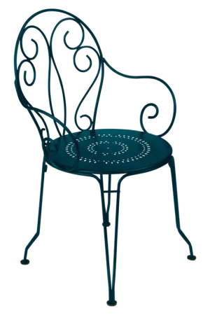 FERMOBLot de 2 Fauteuils Empilables Montmartre en Acier-Bleu Acapulco Prix Choc