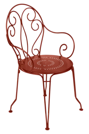 FERMOBLot de 2 Fauteuils Empilables Montmartre en Acier-Ocre Rouge Prix Choc