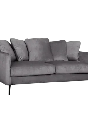 Canapé velours Olympe-Anthracite -3 places Produit De Marque