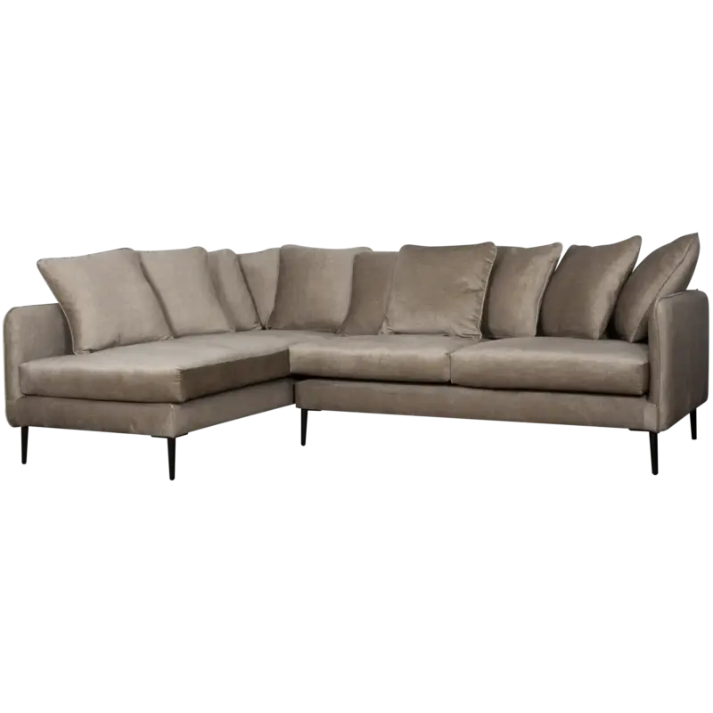 Meilleur Choix Canapé d'angle velours Olympe-Beige -Canapé angle gauche