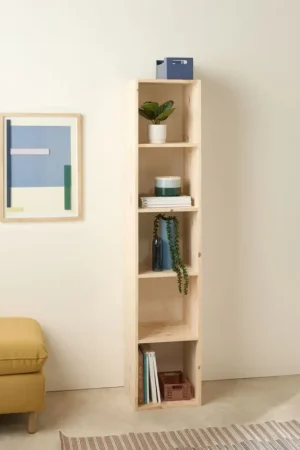 Expédition Rapide Etagère bois massif 5 cases Elio