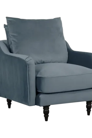 Expédié Aujourd'hui Fauteuil velours Olie-Bleu gris