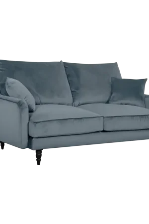 Canapé velours Olie-Bleu gris -2 places Commande En Gros