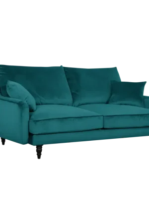 Canapé velours Olie-Bleu paon -3 places Nouvelle Collection