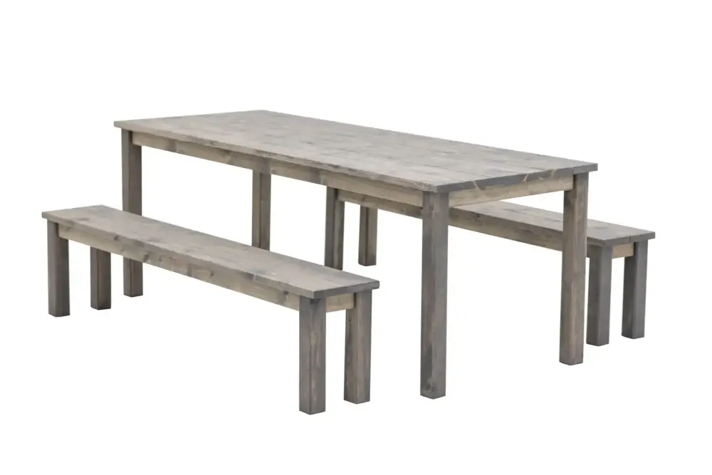 Dernière Chance EKJUTable 178 x 78 cm avec Deux Bancs en Bois Eléonore