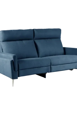 Canapé relax électrique tissu Boston-Bleu Jean -3 places - relax à droite Prix Réduit