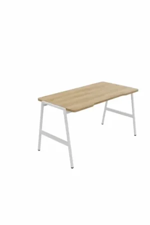 Certifié BURONOMICBureau Alto-Décor Chêne / Pieds Blancs -140 x 70 cm