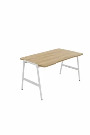 BURONOMICBureau Alto-Décor Chêne / Pieds Blancs -140 x 80 cm Dernier Modèle