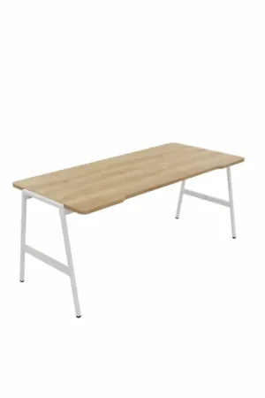 BURONOMICBureau Alto-Décor Chêne / Pieds Blancs -180 x 80 cm Nouveauté