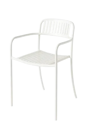 TOLIXFauteuil lames Patio-Blanc Pur Meilleure Vente