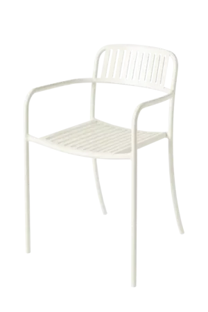 Produit De Marque TOLIXFauteuil lames Patio-Blanc Perlé