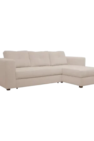 Populaire Canapé d'angle convertible et réversible tissu Pyram-Ivoire