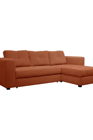 Soldes Canapé d'angle convertible et réversible tissu Pyram-Rouille