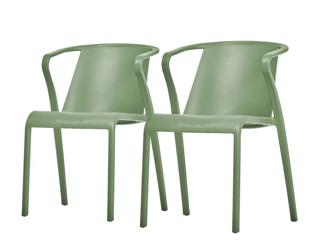 Prix Bas EZPELETALot de 2 Fauteuils Empilables Fado-Vert Olive