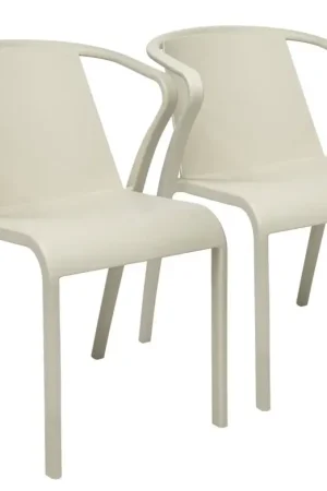 EZPELETALot de 2 Fauteuils Empilables Fado-Sable Solde