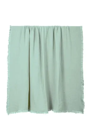 Achetez Aujourd'hui HAOMYPlaid double voile de coton Vanly HAOMY-Céladon -130 x 180 cm