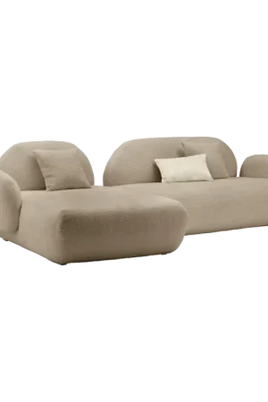 Canapé d'angle bouclette Oméga-Beige -Canapé angle gauche Livraison Express