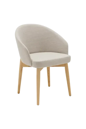 Bon Marché Chaise avec accoudoirs pieds bois Maud-Gris Perle