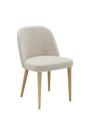 Chaise bouclette pieds bois Maxine-Bouclette Prix Bas