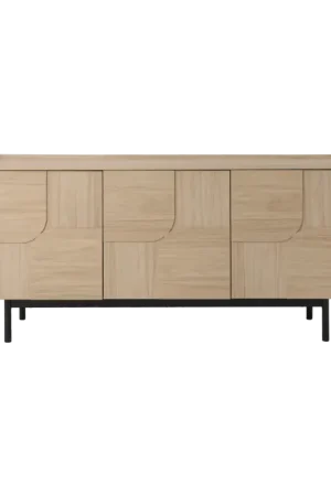Meilleur Choix Buffet décor bois pieds métal 3 portes Mila